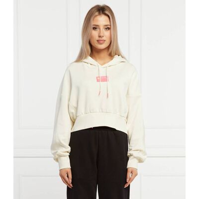 HUGO Bluza Diametta Cropped Fit kremowy XL HUGO Bluza Diametta Cropped Fit kremowy XL