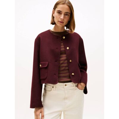 Tommy Hilfiger Wełniana kurtka Regular Fit bordowy 36 Tommy Hilfiger Wełniana kurtka Regular Fit bordowy 36