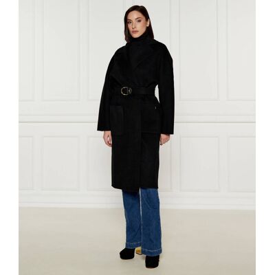 Elisabetta Franchi Wełniany płaszcz czarny 44 Elisabetta Franchi Wełniany płaszcz czarny 44