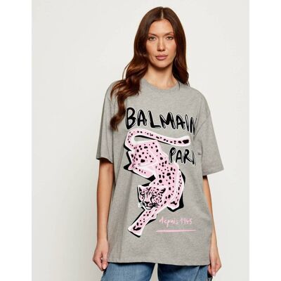 Balmain T-shirt Oversize fit szary XS Balmain T-shirt Oversize fit szary XS