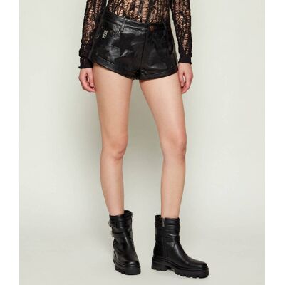 One Teaspoon Skórzane szorty BANDITS Regular Fit low waist czarny 29 One Teaspoon Skórzane szorty BANDITS Regular Fit low waist czarny 29