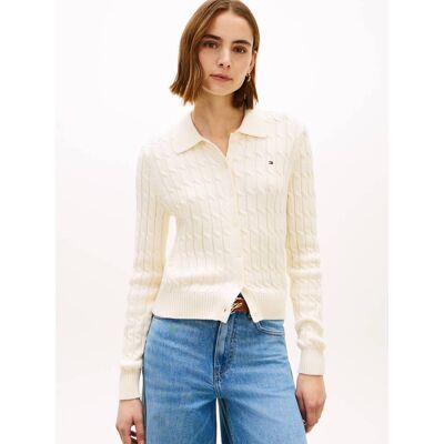 Tommy Hilfiger Kardigan Slim Fit beżowy L Tommy Hilfiger Kardigan Slim Fit beżowy L