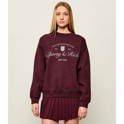 Sporty&Rich; Bluza EEVO Relaxed fit bordowy XS Sporty&Rich; Bluza EEVO Relaxed fit bordowy XS