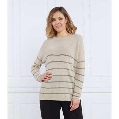 MM Sweter MADIA Regular Fit z dodatkiem lnu nude XS MM Sweter MADIA Regular Fit z dodatkiem lnu nude XS