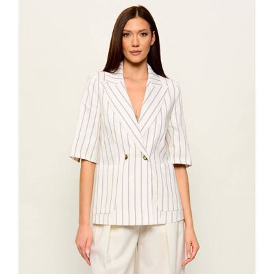 Marella Lniana marynarka MLLGONDOLA Regular Fit biały 38 Marella Lniana marynarka MLLGONDOLA Regular Fit biały 38