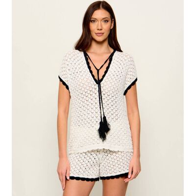 AKEP Sweter Regular Fit biały XS AKEP Sweter Regular Fit biały XS