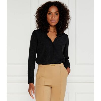 Elisabetta Franchi Koszula Regular Fit z dodatkiem jedwabiu czarny 34 Elisabetta Franchi Koszula Regular Fit z dodatkiem jedwabiu czarny 34