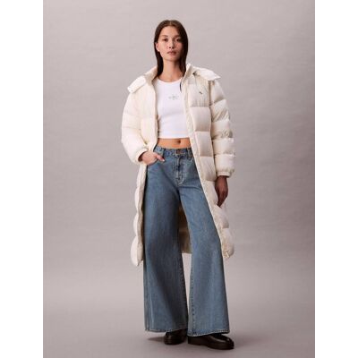 Calvin Klein Jeans Puchowy płaszcz ESSENTIAL ecru M Calvin Klein Jeans Puchowy płaszcz ESSENTIAL ecru M