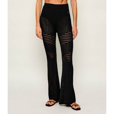 AKEP Spodnie dzianinowe flare fit czarny L AKEP Spodnie dzianinowe flare fit czarny L