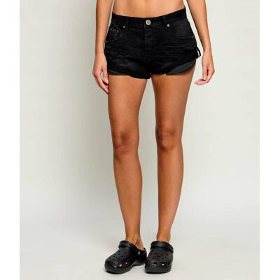 One Teaspoon Jeansowe szorty Bandits Loose fit low waist czarny 26 One Teaspoon Jeansowe szorty Bandits Loose fit low waist czarny 26