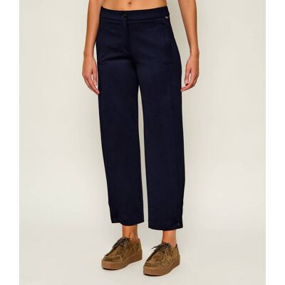 Marc Cain Spodnie Renton Relaxed fit regular waist granatowy 42 Marc Cain Spodnie Renton Relaxed fit regular waist granatowy 42