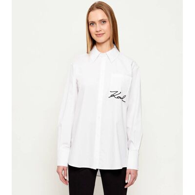 Karl Lagerfeld Koszula signature Relaxed fit biały 42 Karl Lagerfeld Koszula signature Relaxed fit biały 42