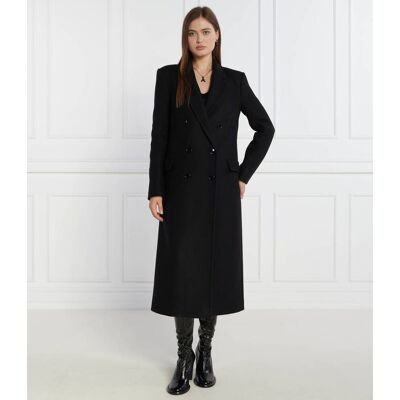 Patrizia Pepe Wełniany płaszcz czarny 38 Patrizia Pepe Wełniany płaszcz czarny 38
