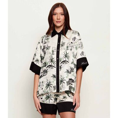Karl Lagerfeld Koszula Fluid Loose fit multikolor 38 Karl Lagerfeld Koszula Fluid Loose fit multikolor 38