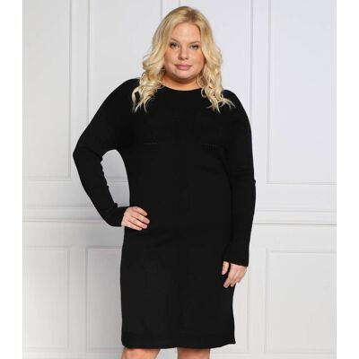 Persona by Marina Rinaldi Sukienka GENESI plus size z dodatkiem wełny czarny 42/44 Persona by Marina Rinaldi Sukienka GENESI plus size z dodatkiem wełny czarny 42/44