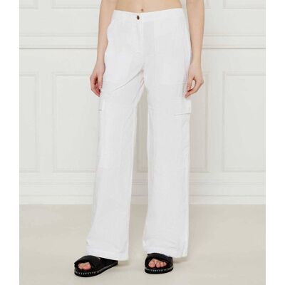 Michael Kors Spodnie cargo flare fit biały 38 Michael Kors Spodnie cargo flare fit biały 38