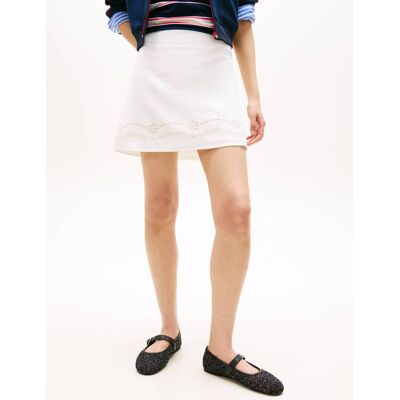 Tommy Jeans Spódnica z dodatkiem lnu ecru XS Tommy Jeans Spódnica z dodatkiem lnu ecru XS