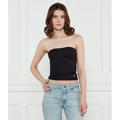 Calvin Klein Jeans Top Cropped Fit czarny XS Calvin Klein Jeans Top Cropped Fit czarny XS