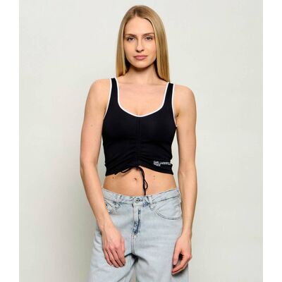 Karl Lagerfeld Jeans Top Cropped Fit czarny XS Karl Lagerfeld Jeans Top Cropped Fit czarny XS