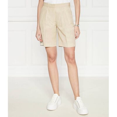 Calvin Klein Lniane szorty Regular Fit beżowy 36 Calvin Klein Lniane szorty Regular Fit beżowy 36
