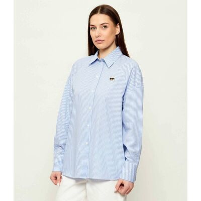 Karl Lagerfeld Koszula ikon Loose fit niebieski 36 Karl Lagerfeld Koszula ikon Loose fit niebieski 36