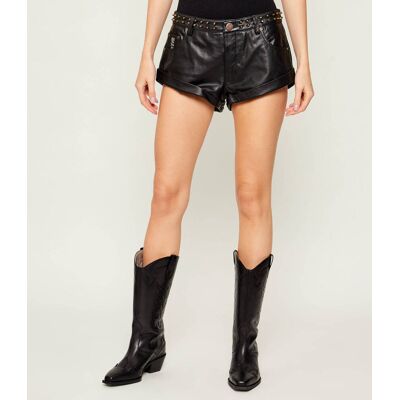 One Teaspoon Skórzane szorty BANDITS Relaxed fit low waist czarny 26 One Teaspoon Skórzane szorty BANDITS Relaxed fit low waist czarny 26