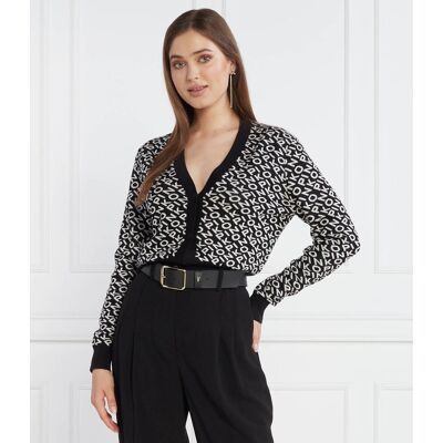 Pinko Kardigan Regular Fit z dodatkiem wełny czarny XL Pinko Kardigan Regular Fit z dodatkiem wełny czarny XL