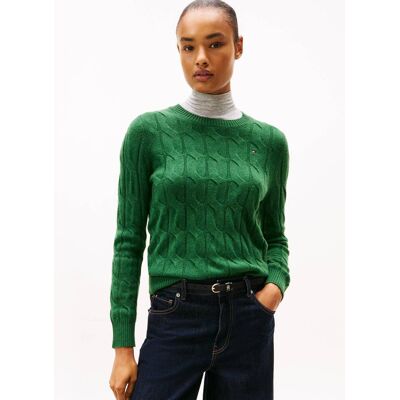 Tommy Hilfiger Wełniany sweter Regular Fit zielony XS Tommy Hilfiger Wełniany sweter Regular Fit zielony XS