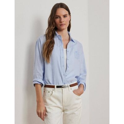 Polo Ralph Lauren LAUREN RALPH LAUREN Lniana koszula Oversize fit błękitny M Polo Ralph Lauren LAUREN RALPH LAUREN Lniana koszula Oversize fit błękitny M