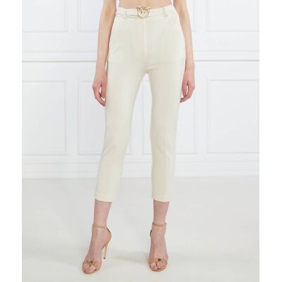 Pinko Spodnie z paskiem POTENZA Cropped Fit biały 40 Pinko Spodnie z paskiem POTENZA Cropped Fit biały 40