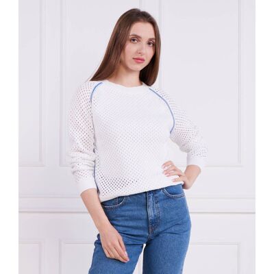 Marc Cain Sweter Regular Fit biały 42 Marc Cain Sweter Regular Fit biały 42