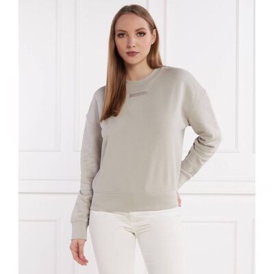 Calvin Klein Bluza MICRO LOGO Regular Fit beżowy XS Calvin Klein Bluza MICRO LOGO Regular Fit beżowy XS