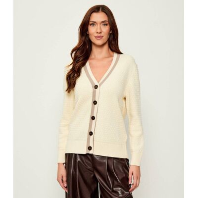 Gant Kardigan Regular Fit kremowy XS Gant Kardigan Regular Fit kremowy XS