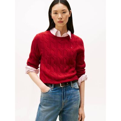Tommy Hilfiger Wełniany sweter Regular Fit czerwony XS Tommy Hilfiger Wełniany sweter Regular Fit czerwony XS