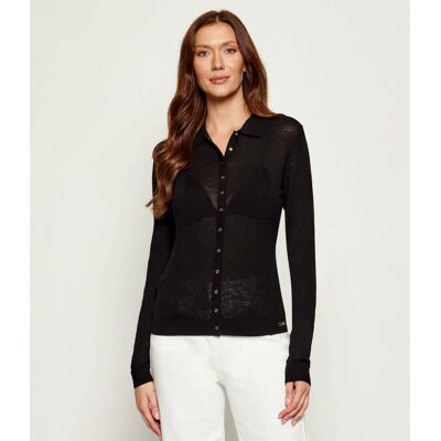 Elisabetta Franchi Wełniany kardigan Slim Fit czarny 34 Elisabetta Franchi Wełniany kardigan Slim Fit czarny 34