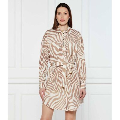 Marciano Guess Sukienka ROSIE z dodatkiem lnu beżowy 40 Marciano Guess Sukienka ROSIE z dodatkiem lnu beżowy 40