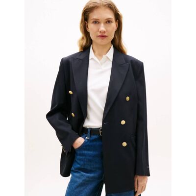 Tommy Hilfiger Marynarka Loose fit z dodatkiem wełny granatowy 38 Tommy Hilfiger Marynarka Loose fit z dodatkiem wełny granatowy 38
