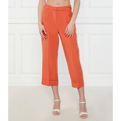 Liu Jo Spodnie Relaxed fit z dodatkiem lnu pomarańczowy 36 Liu Jo Spodnie Relaxed fit z dodatkiem lnu pomarańczowy 36