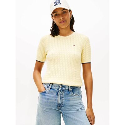 Tommy Hilfiger Sweter Regular Fit żółty M Tommy Hilfiger Sweter Regular Fit żółty M