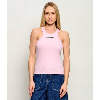 Karl Lagerfeld Jeans Top KLJ Slim Fit różowy S Karl Lagerfeld Jeans Top KLJ Slim Fit różowy S