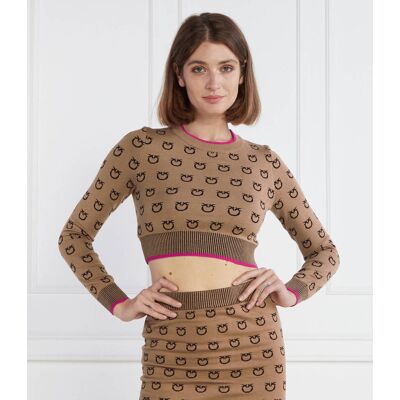 Pinko Sweter Cropped Fit brązowy XL Pinko Sweter Cropped Fit brązowy XL