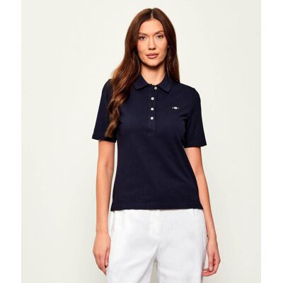 Gant Polo Slim Fit pique granatowy XS Gant Polo Slim Fit pique granatowy XS