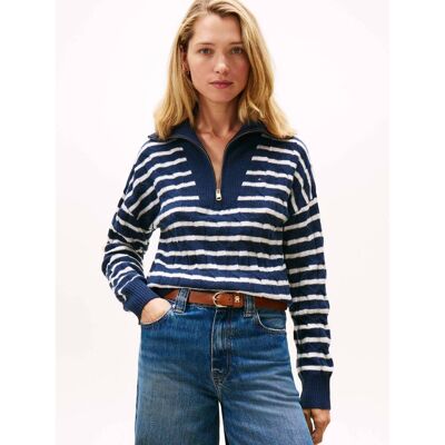 Tommy Hilfiger Wełniany sweter Loose fit granatowy L Tommy Hilfiger Wełniany sweter Loose fit granatowy L