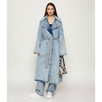Hugo Blue Jeansowy płaszcz Garena_3_B niebieski M Hugo Blue Jeansowy płaszcz Garena_3_B niebieski M