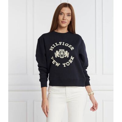 Tommy Hilfiger Bluza MDN REG VARSITY FLOCK Regular Fit granatowy S Tommy Hilfiger Bluza MDN REG VARSITY FLOCK Regular Fit granatowy S