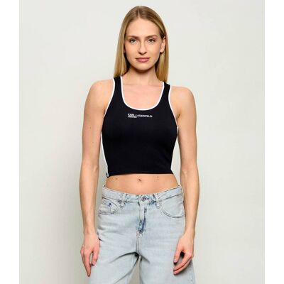 Karl Lagerfeld Jeans Top Cropped Fit czarny M Karl Lagerfeld Jeans Top Cropped Fit czarny M