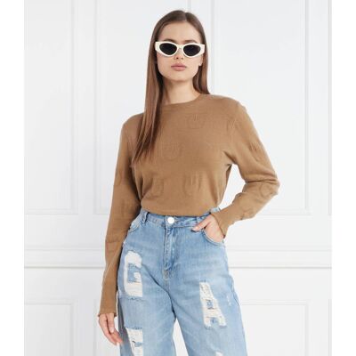 Pinko Kaszmirowy sweter Regular Fit brązowy S Pinko Kaszmirowy sweter Regular Fit brązowy S