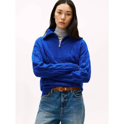 Tommy Hilfiger Wełniany sweter Relaxed fit chabrowy XL Tommy Hilfiger Wełniany sweter Relaxed fit chabrowy XL
