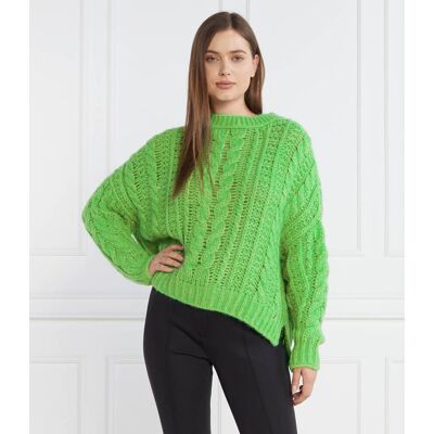 Marc Cain Sweter Regular Fit z dodatkiem wełny zielony 42 Marc Cain Sweter Regular Fit z dodatkiem wełny zielony 42