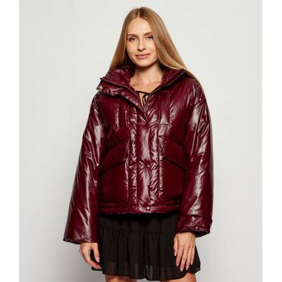 Patrizia Pepe Kurtka z szelkami Oversize fit bordowy 36 Patrizia Pepe Kurtka z szelkami Oversize fit bordowy 36